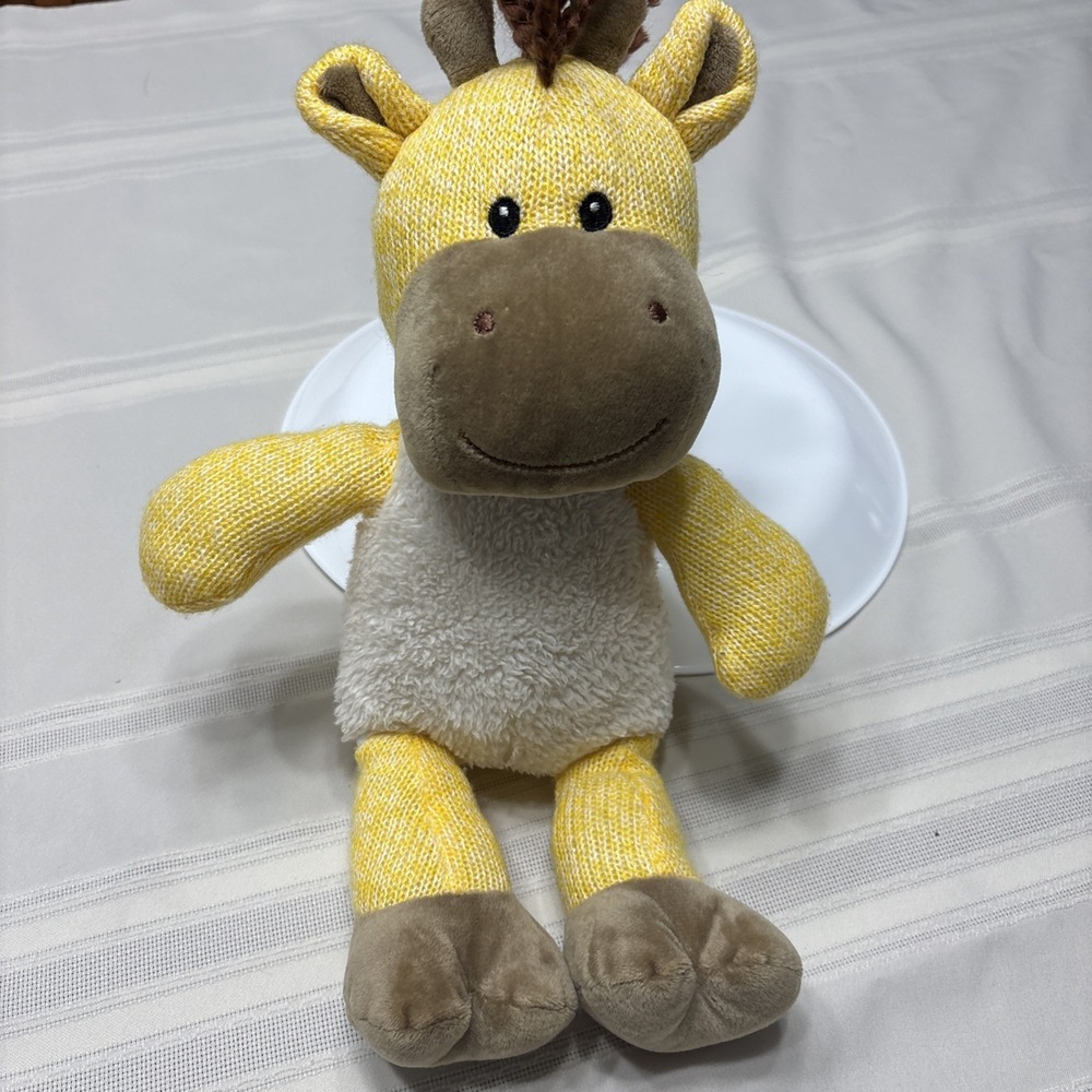 SPARK CREATE IMAGINE Yellow Knit Giraffe Rattle 13" Plush Baby Stuffed Toy